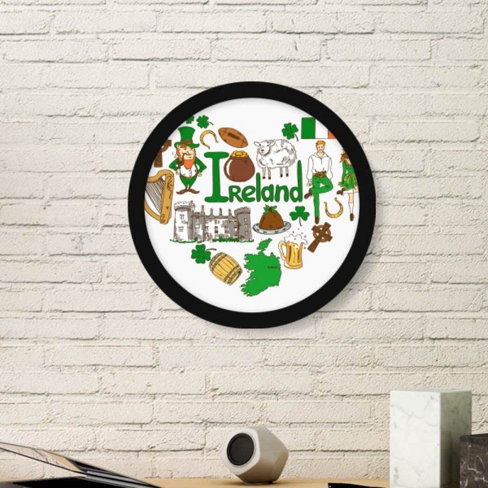 Irlande Amour Coeur de Paysage Motif Rond Animaux Drapeau