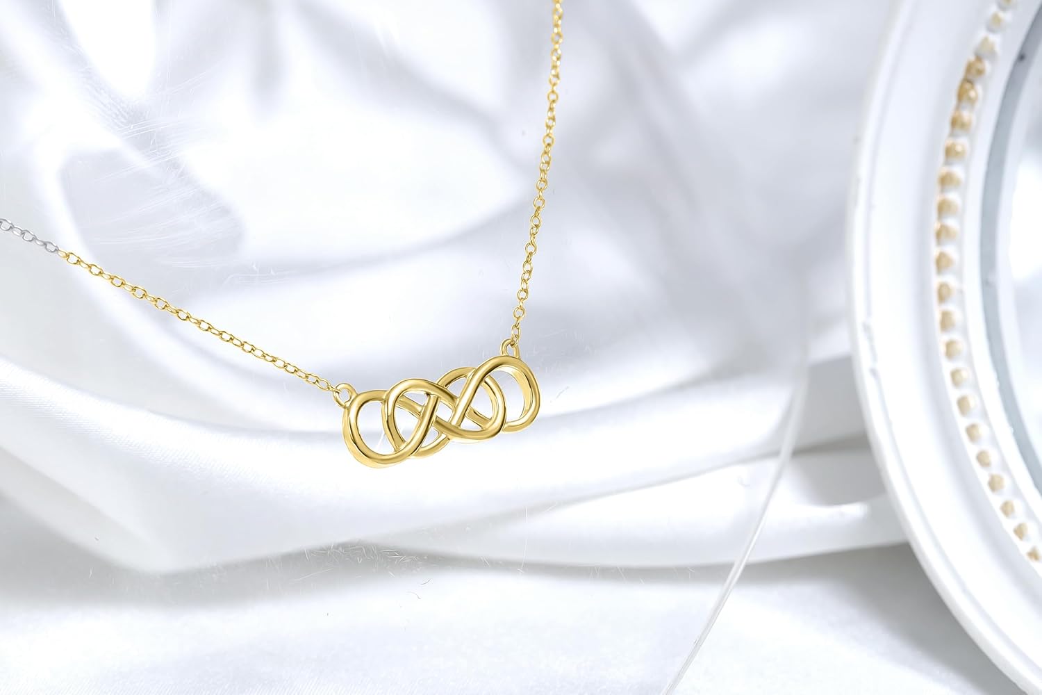 Hoops & Loops Sterling Silver Double Infinity Necklace - Image 5