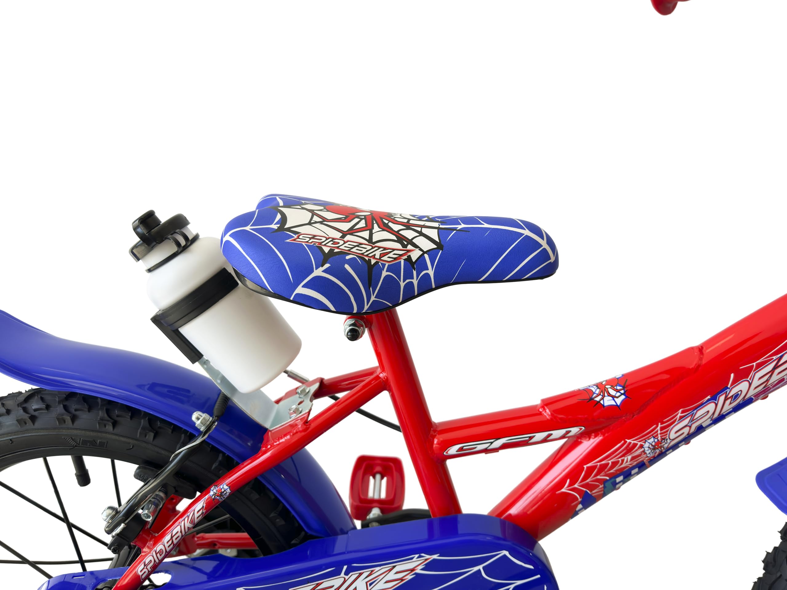 Bicicleta infantil de 16 pulgadas con estabilizadores, de 4 a 6 años, 105-120 cm, color rojo