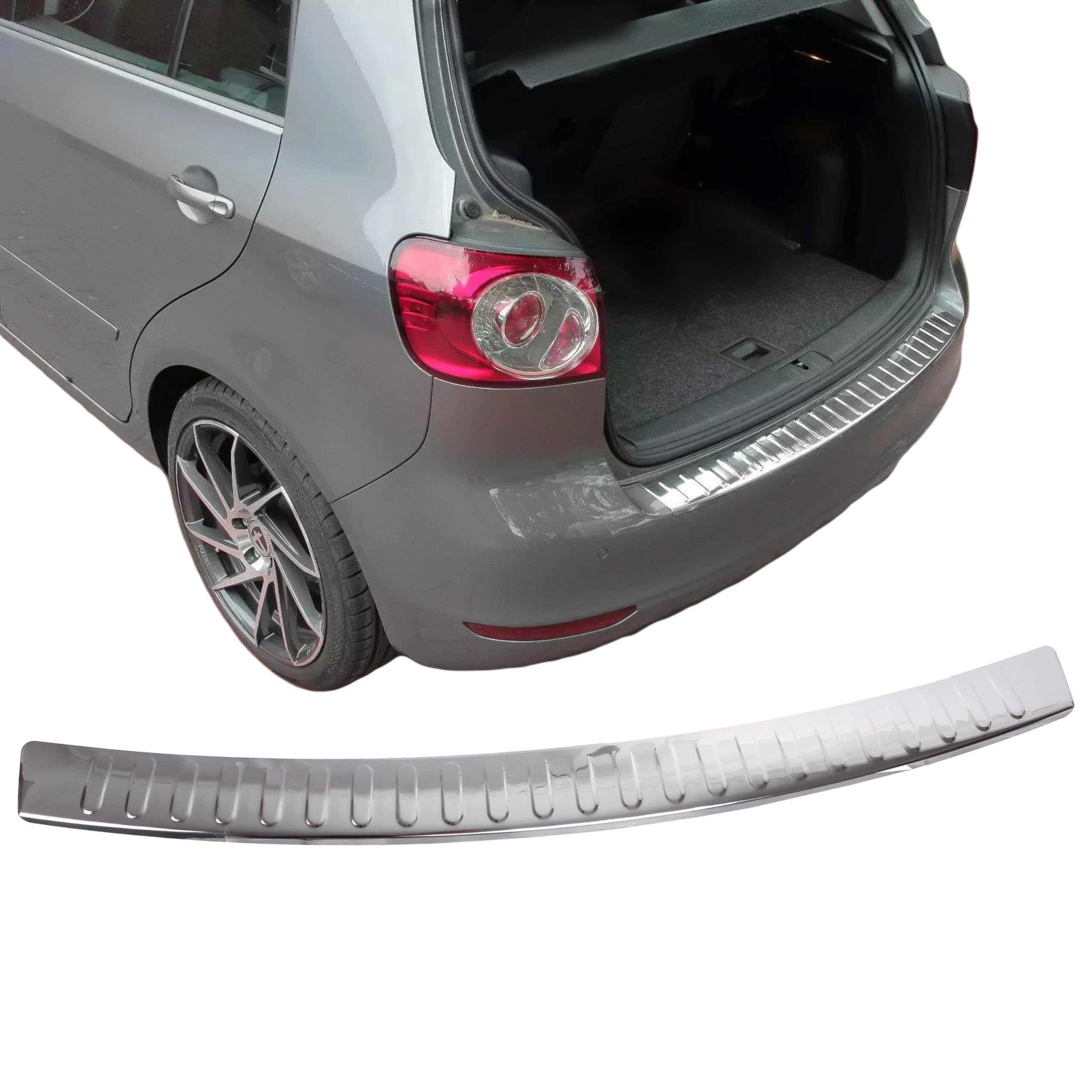 INLY Ladekantenschutz Stoßstangenschutz Heckschutz Edelstahl Chrom kompatible mit Golf Plus (2008-2014), Golf Alltrack (2010-2014)