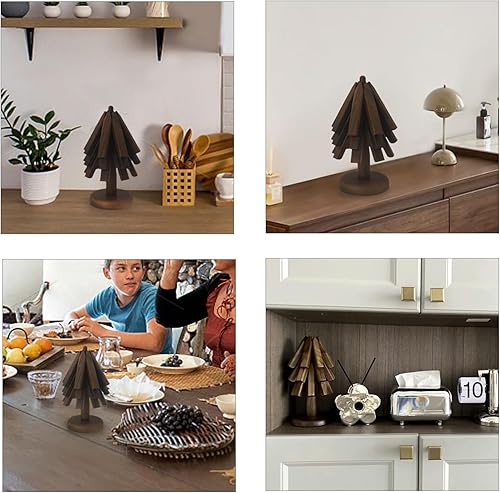 Miniatura 6 de Salvamanteles de madera para platos calientes, juego de salvamanteles con forma de árbol de nogal negro, salvamanteles para ollas y sartenes