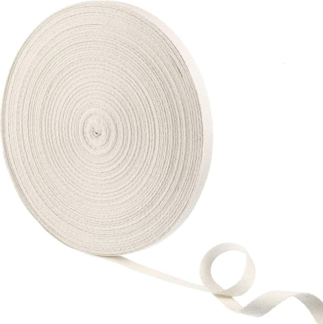 Twill Tape Ribbon Soft Natural Twill Tape Herringbone Webbing Tape Sewing Twill Ribbon for DIY Craft Making (Beige, 1/2 Inch, 27 Yards)