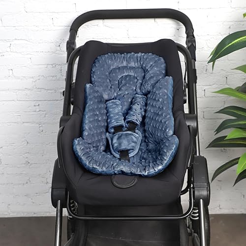 Miniatura 7 de Inserto de asiento de automóvil para niño y niña, inserto de asiento de automóvil para recién nacido 3 en 1 con almohadillas para correa, soporte de