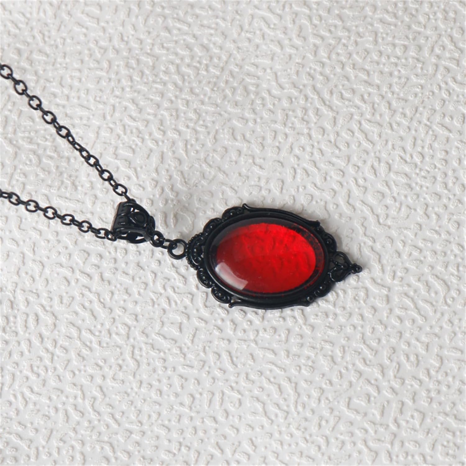 Gothic Crystal Necklace for Women Vintage Punk Blood Red Purple Cabochon Pendant Necklace Hip Pop Dark Goth Necklace Mystic Witch Jewelry Halloween Costume Jewelry Gift - Image 3