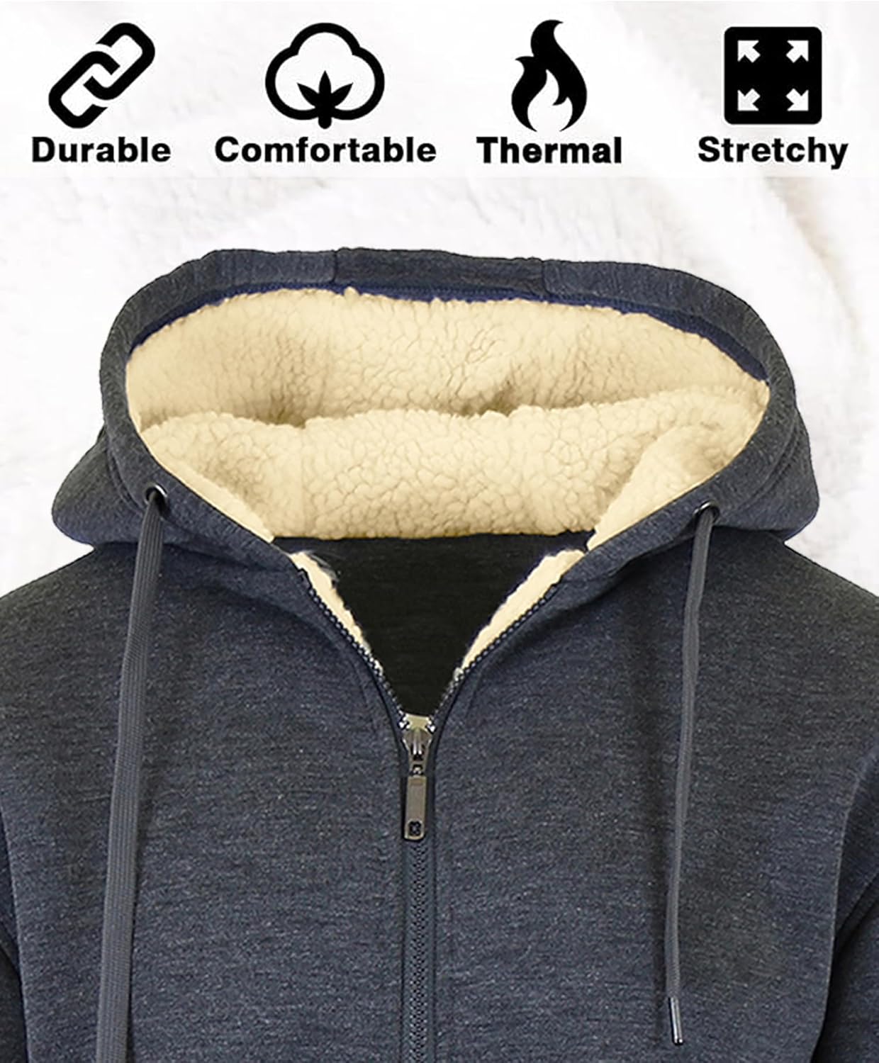 Galaxy by Harvic Men's Heavyweight Sherpa Fleece-Lined Zip Hoodie (Singles & 2-Pack)