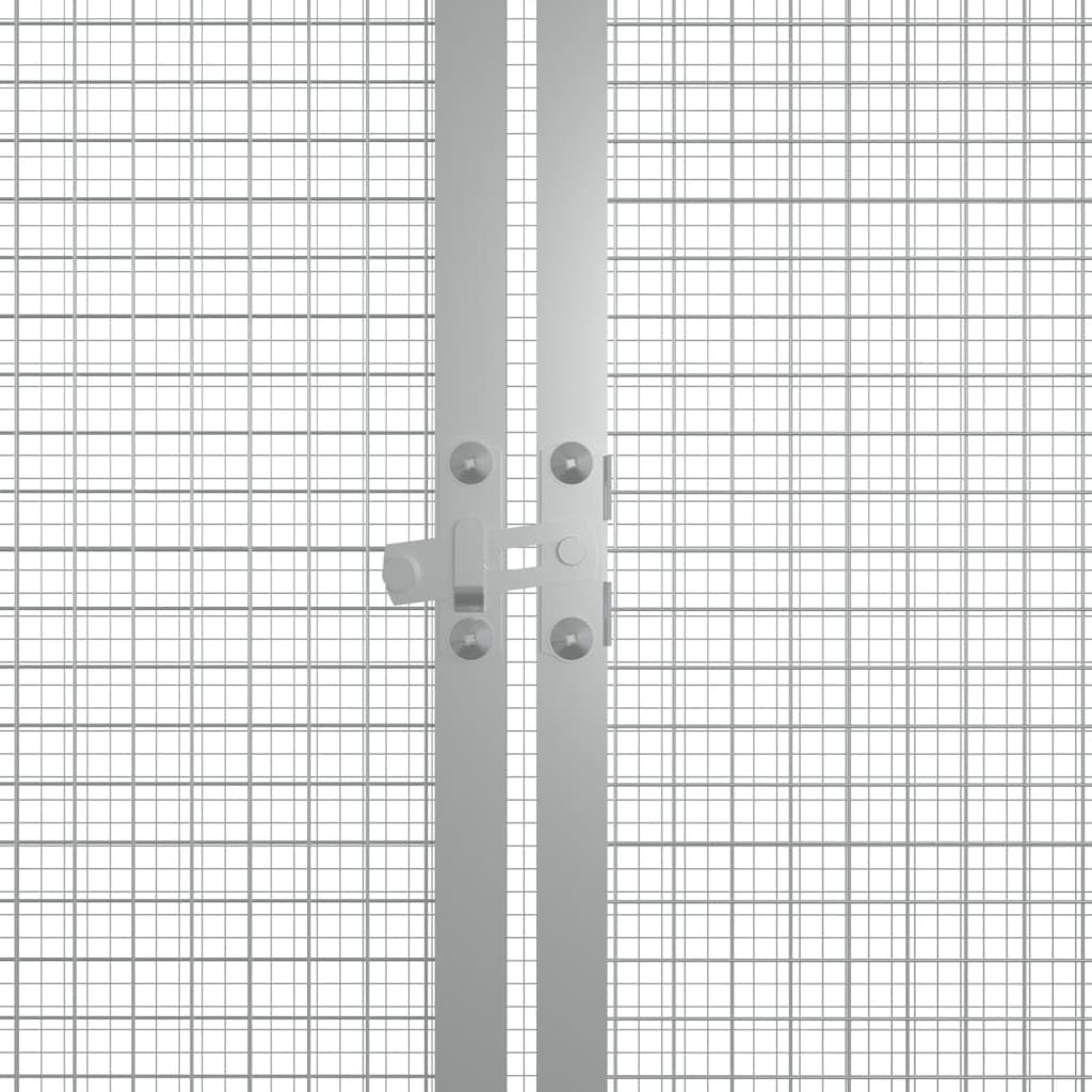 LAPOOH Jaula de gallinas Acero galvanizado Gris 200x91x100 cm, Jaulas para Conejos, Jaula Cobaya, Jaula Hamster, Jaula para Gatos, Jaula Chinchilla, Recinto para Conejos - SPU:171546