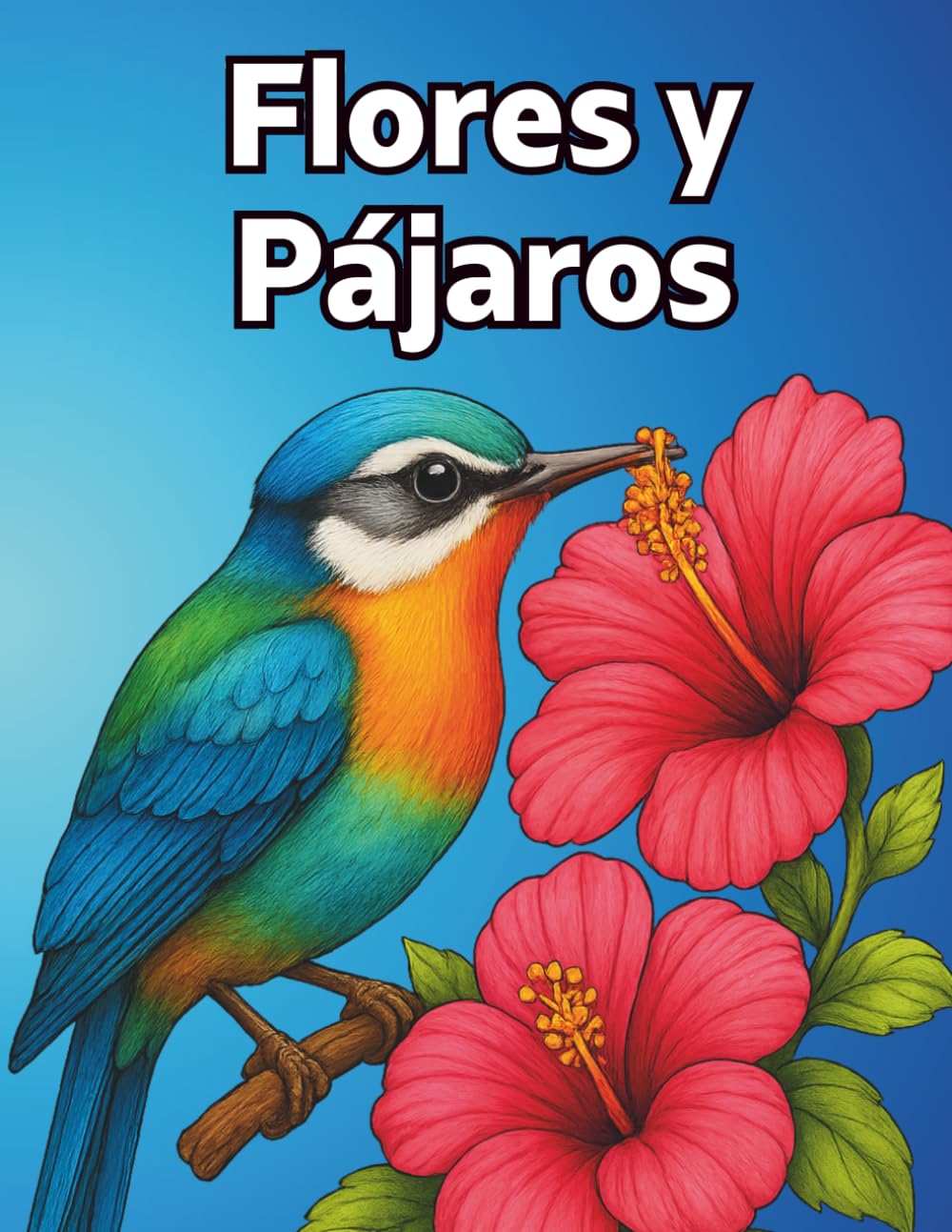 Libro de Colorear para Adultos con Alzheimer y Demencia: 50 Diseños Simples de Pájaros y Flores — Pasatiempos Terapéuticos para Adultos Mayores