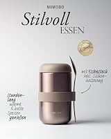 MAMEIDO Rozsdamentes Acél Termosz Ételtároló 500ml - Hőszigetelt Joghurt, Zabkása, Leves Tárolására - Szivárgásmentes Ételhordó Termobögre ( 2