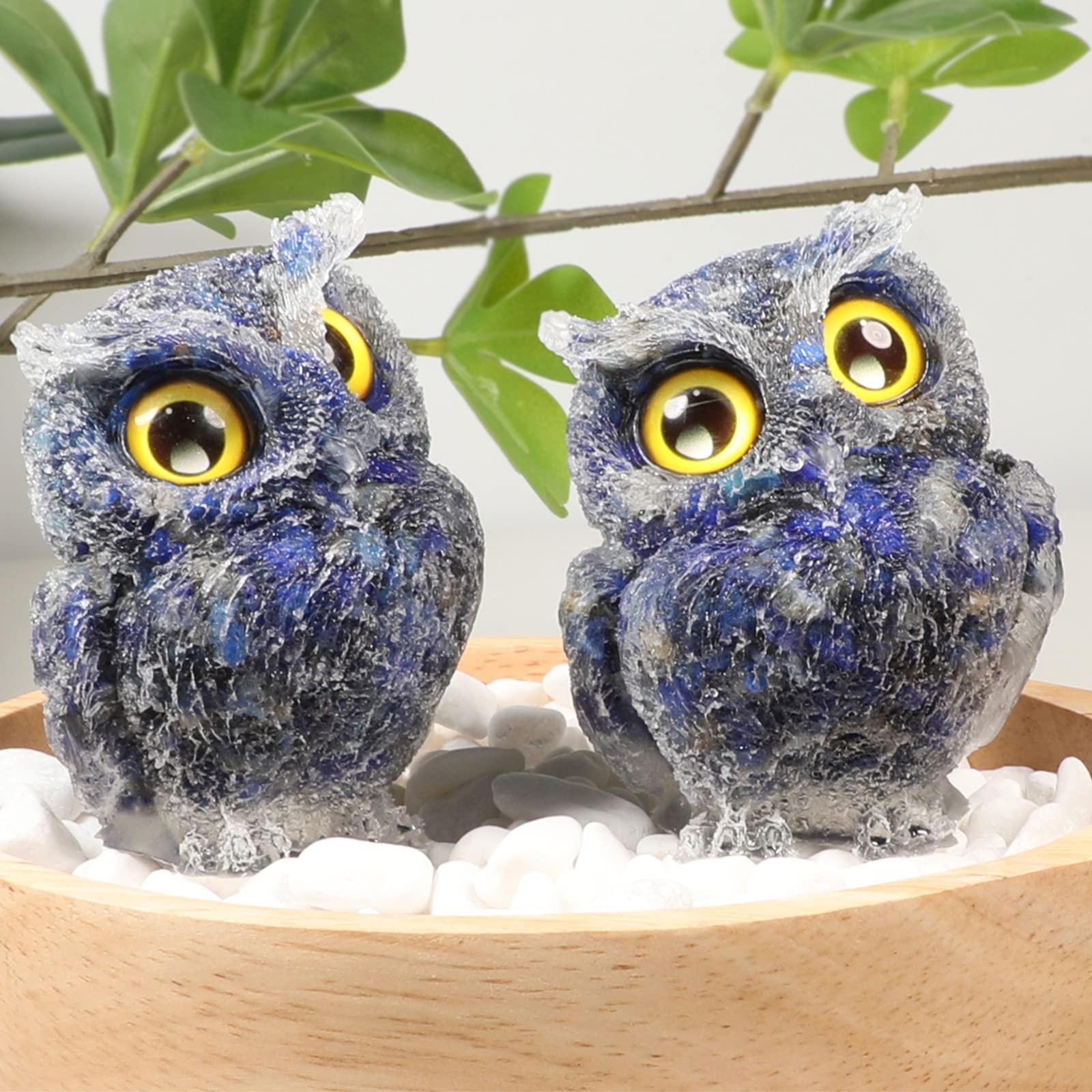 Amazon.co.jp: mookaitedecor ラピスラズリ フクロウ像彫刻ストーン 