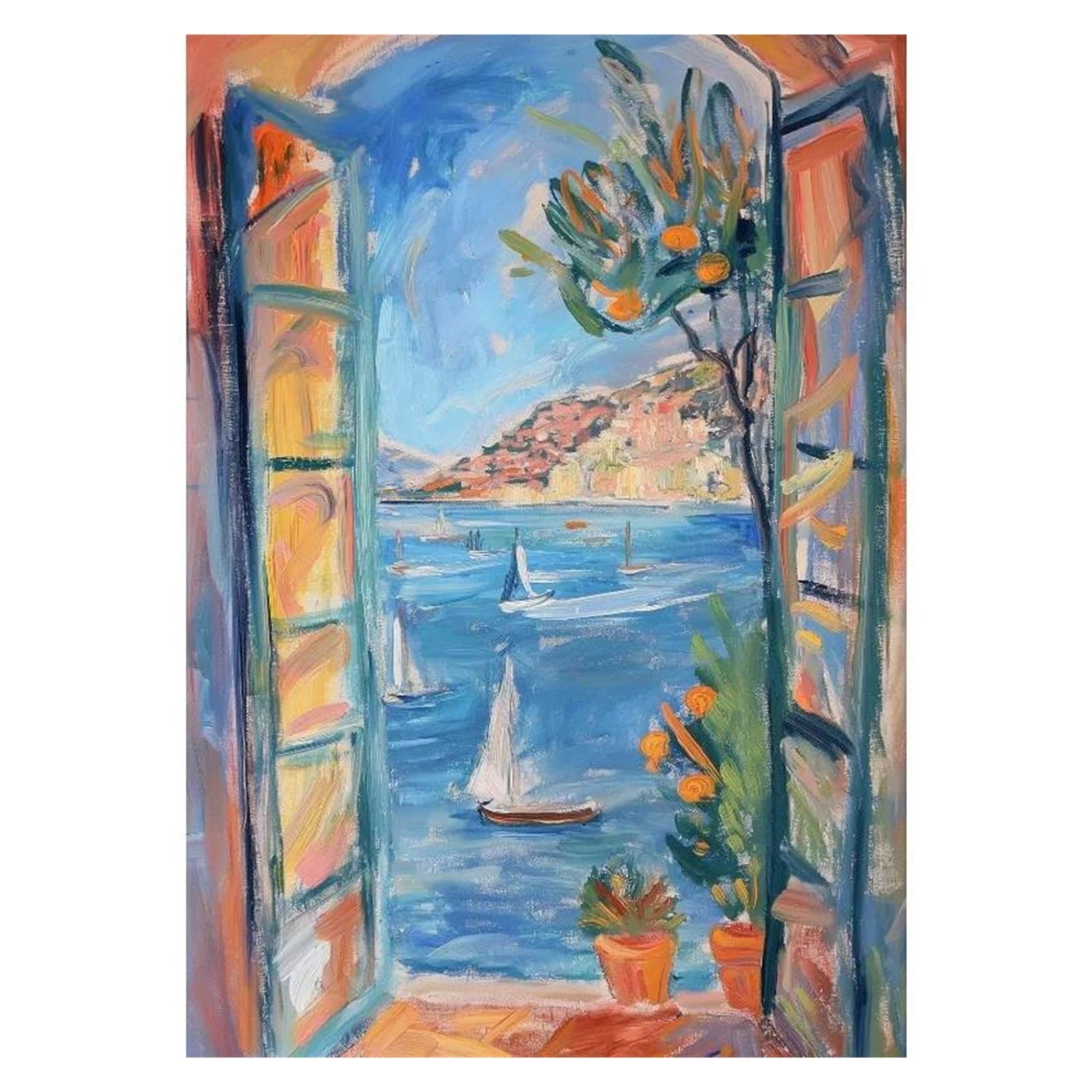 Tableau paysage marin océan sans cadre 40x60cm pour décoration de salon moderne