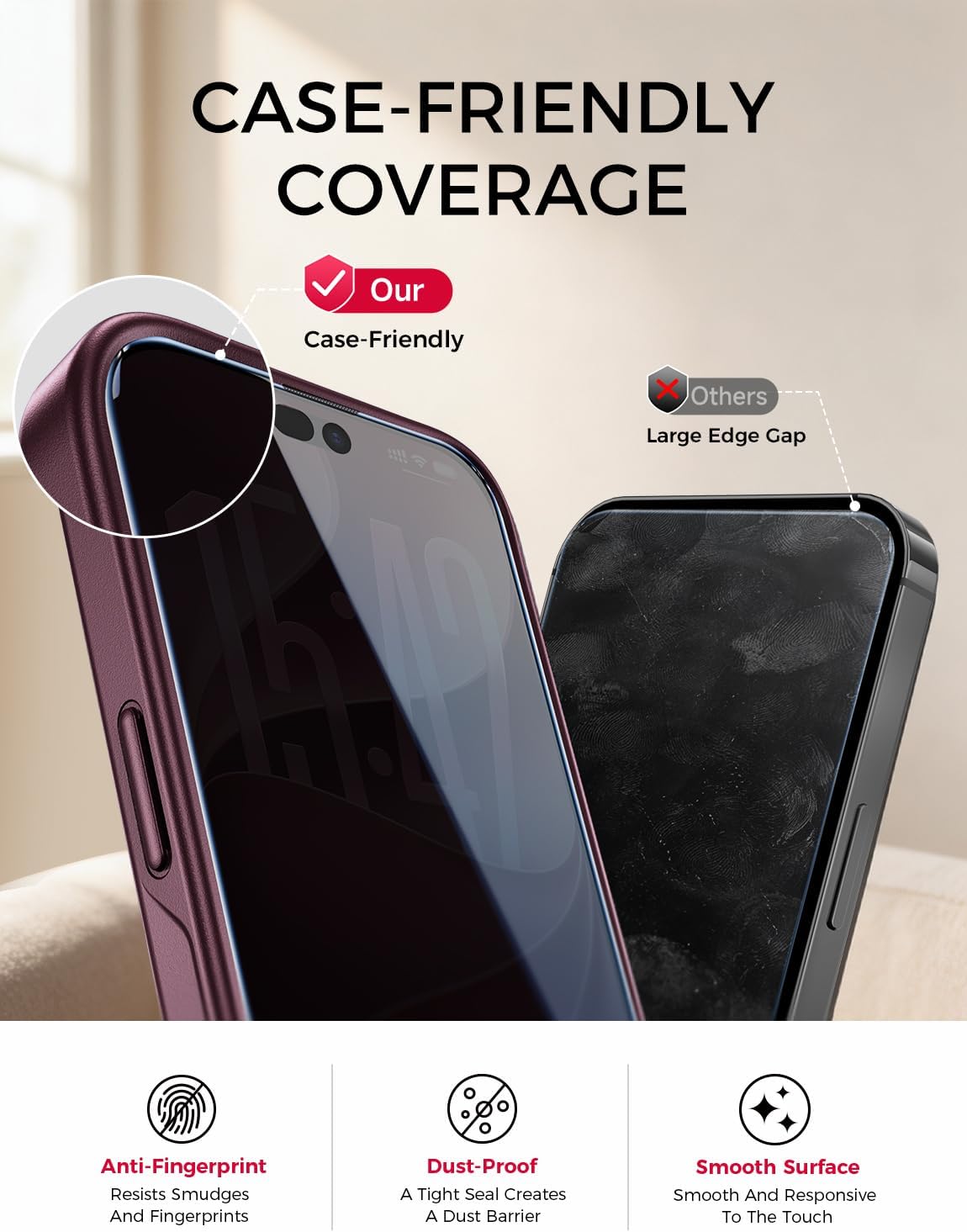 MAGIC JOHN 3rd Gen for iPhone 18 Pro Max AR Privacy Screen Protector 2-Pack