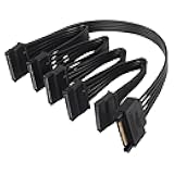SinLoon SATA Power Splitter Cable - 15Pin Male to 5 Female Power Extension Hard Drive Cable for HDD, SSD and Optical Drives - 23.5cm