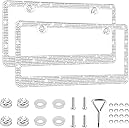 GaRhomxy Bling License Plate Frames for Women, 2 Pack Handcrafted Sparkly Rhinestone Car Accessories, Premium Stainless Steel Frame with 1000+ Faceted Glass Crystals & Free Glitter Caps (White)