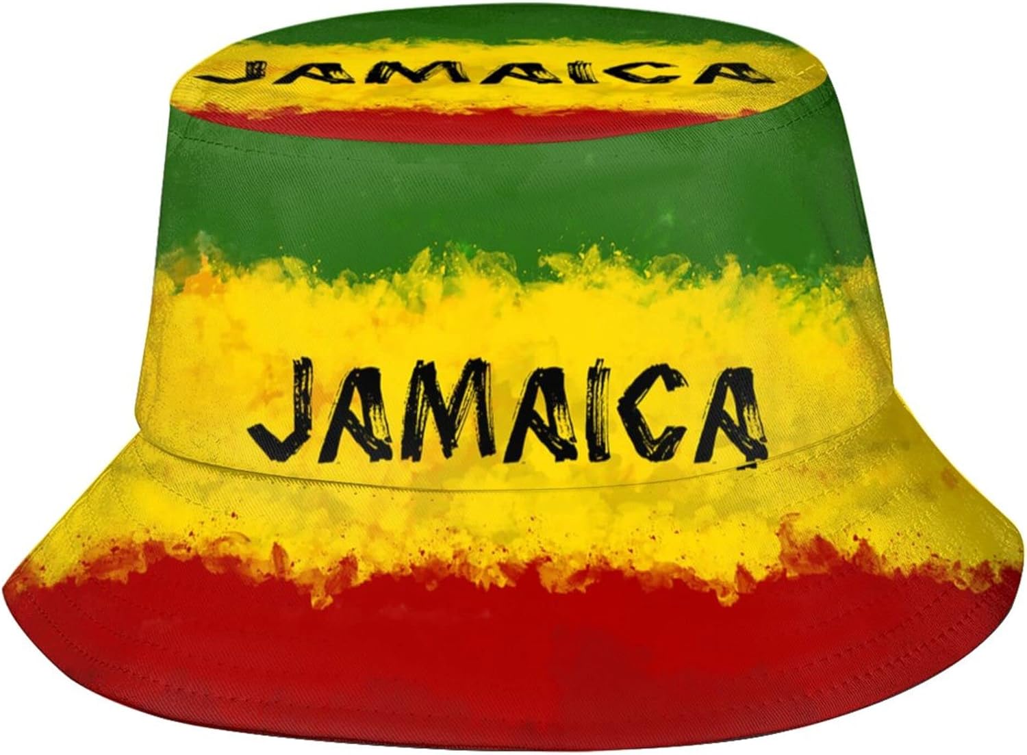 Retro Jamaica Bucket Hat for Adult Fashion Doughnut Print Hat Travel Packable Sun Cap Outdoor Hat for Women and Men