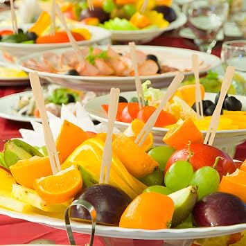 500 Count Bamboo Appetizer Forks & Toothpicks,PartyPicks Bamboo Fork, 3.5-Inch Mini Forks for Appetizers, Cocktail Parties, Fruits, Charcuterie - Wooden Food Picks Accessories.
