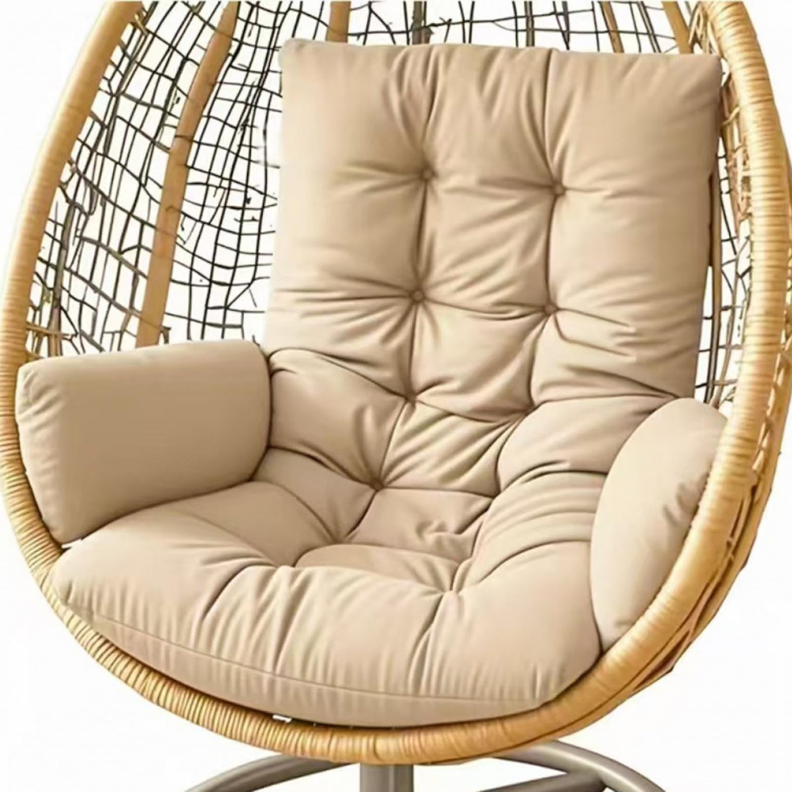 Waterproof Hanging Chair Cushion, Outdoor/Indoor Swing Chair Cushions, Garden Cushion for Hanging Swing, Hanging Basket, Rocking Chair, Thick Hanging Chair Seat Cushions,Khaki