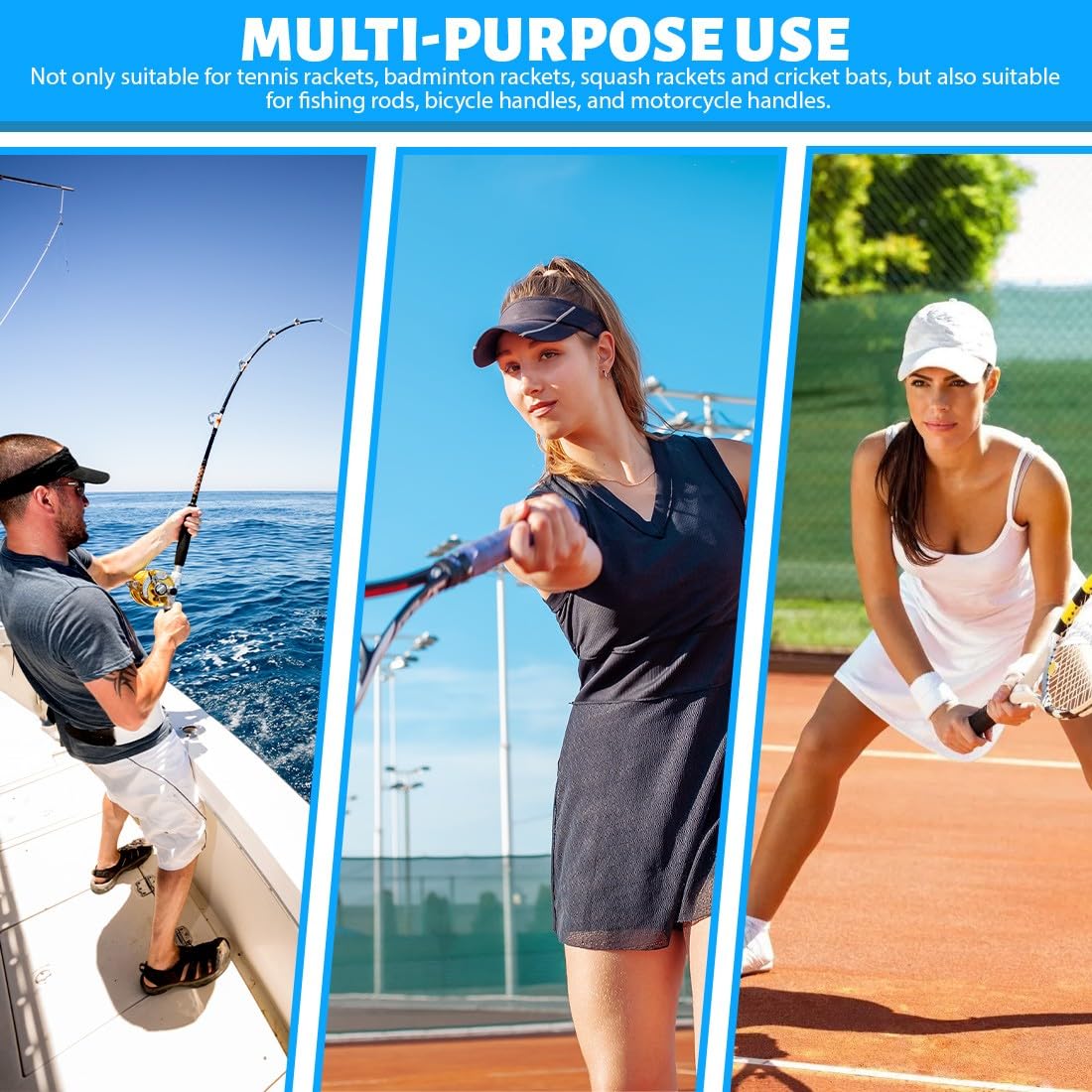 Grip Padel, Juego de 8 Overgrips Padel, Empuñaduras para Bádminton, Cinta Antideslizante para Raquetas de Bádminton, Tenis, Squash