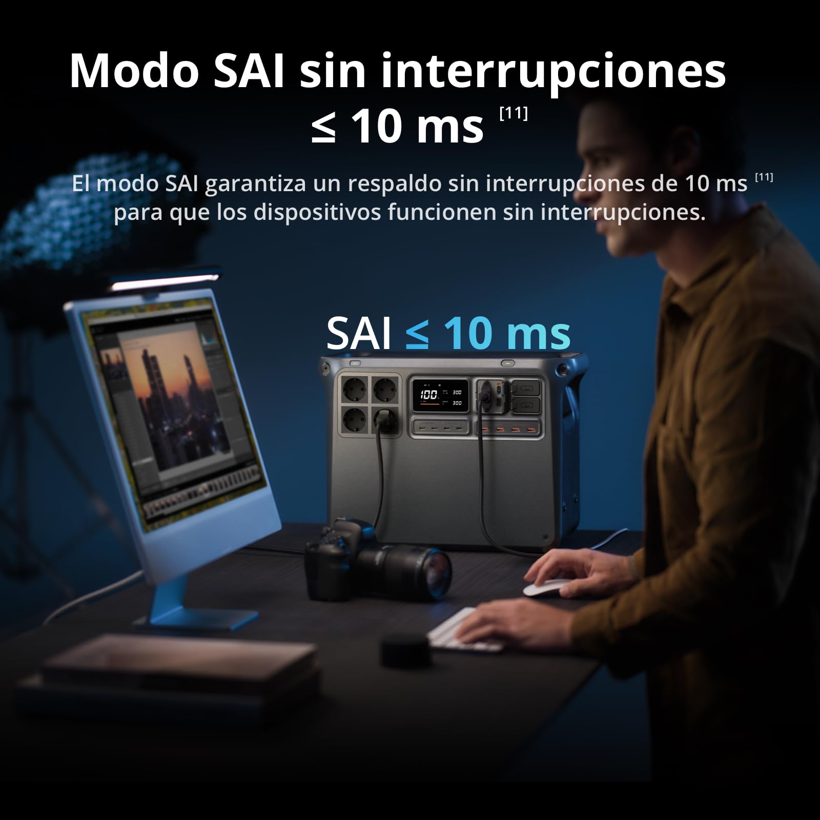 Estación de energía portátil DJI Power 2000 Bundle, Batería LFP de 2048 Wh, Salida estable de 3000 W, Recarga del 0% al 80% en 45 min, Generador eléctrico para el camping y autocaravanas | Tamaño compacto, Salida estable de 3000 W, Recarga rápida, Generad