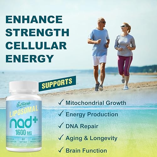 Miniatura 6 de Suplemento liposomal de NAD+ de 1600 mg, suplemento potenciador de NAD+, similar a la ribósido de nicotinamida, absorción superior, vitamina B3 para