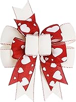 Vista 5 de SIMISI RIBBON Lazo de Navidad Verde Rojo con Puntos, Lazo Rústico de Arpillera para Corona, Árbol de Navidad, Decoración de Fiestas (24.1 x 33 cm)