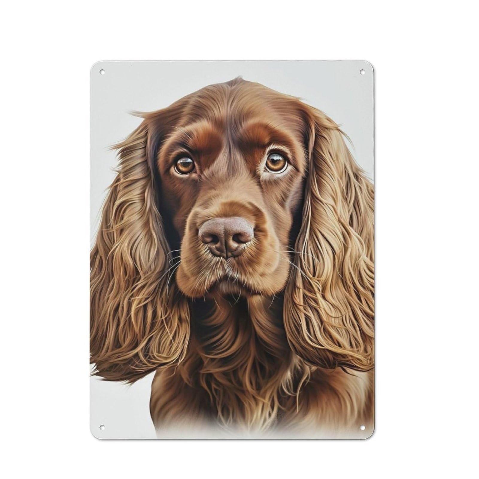 Junmoney Golden Cocker Spaniel Portrait Retro Metal Plaque 40X30cm For Lounge Or Reading Corner, Winter Wall Decor For Reading Corner Decorators