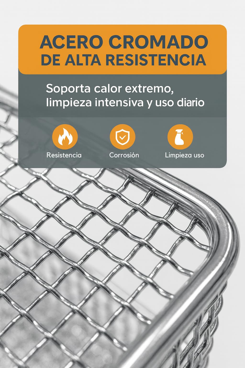 RO Linea Blanca ® Cesta Freidora 215x290x120 Mm Acero Cromado Repuesto Compatible Con Elframo Giga Komel Whirlpool Hostelería Profesional Para Freidoras Gas Electricas Universal Resistente