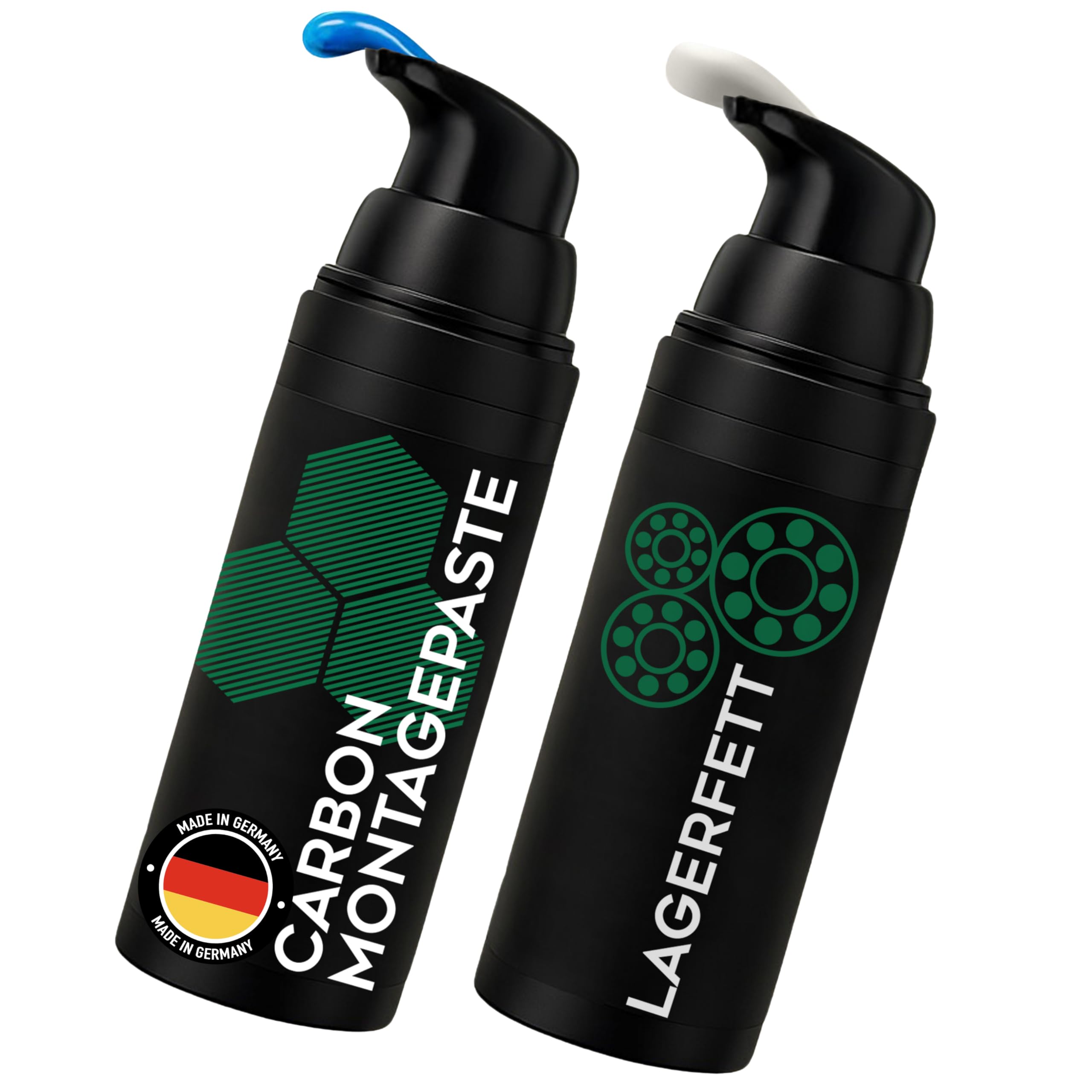 24SENDIT Fahrrad Carbonpaste & Lagerfett Set – je 50 g im Pumpspender | Ideal für Montage & Wartung – stoppt Knacken, garantiert Schmierung & Schutz – für Fahrrad & E-Bike, Made in Germany