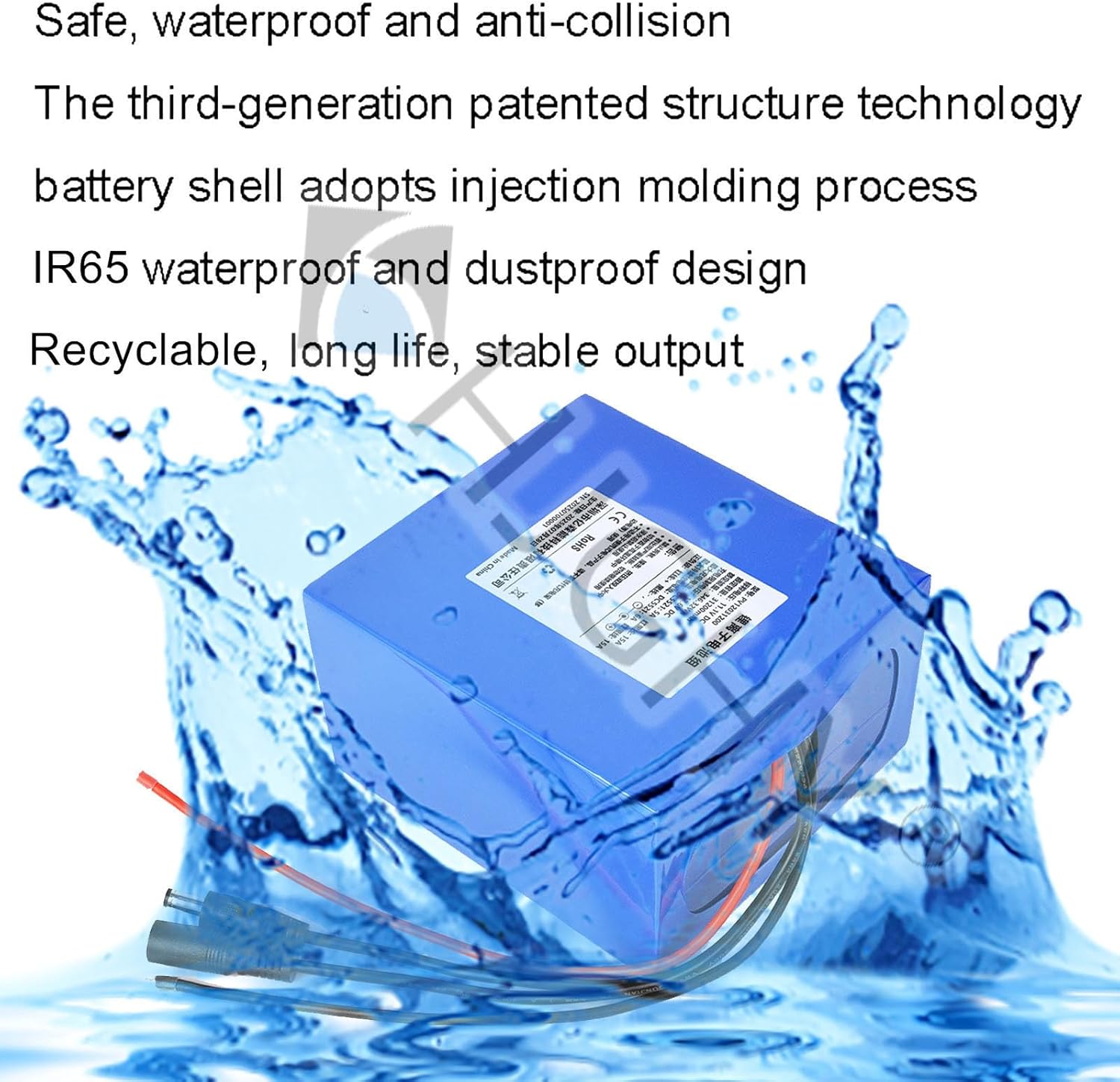 PVC Lithium Battery 12V 16000mAh 26000mAh 36400mAh 46800mAh 52000mAh 62400mAh Lithium Battery Pack with DC Charger for Sprayer/Speaker/Router