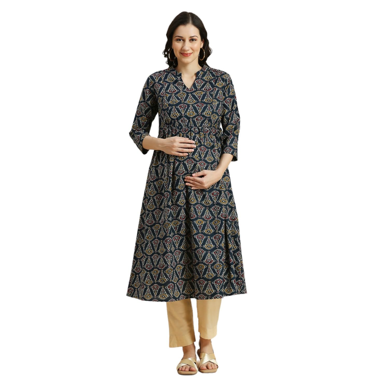 momtobe Women's Cotton Relaxed Fit Maternity Maternity Wear-picture-9