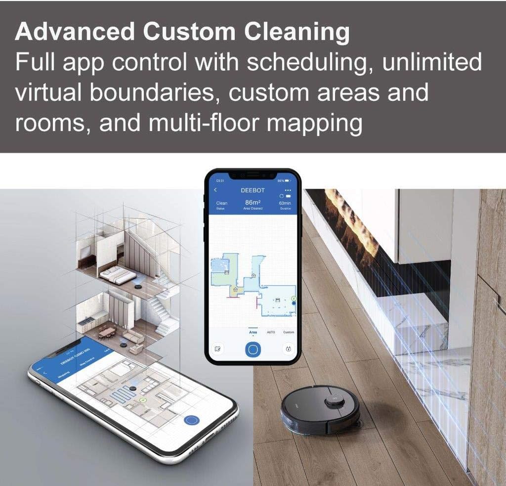Crеаtіvе Prоduсt ECOVACS Deebot OZMO T5 2in1 Robot Vacuum and Mop Cleaner with Precise Laser Navigation and Multi-Floor Mapping Full Custom Cleaning, No-Go Zones, 3+ Hours of Runtime, App Control, Black Exсluѕіvе ECOVACS Deebot OZMO T5 2in1 Robot Vacuum and Mop Cleaner with Precise Laser Navigation and Multi-Floor Mapping Full Custom Cleaning, No-Go Zones, 3+ Hours of Runtime, App Control, Black