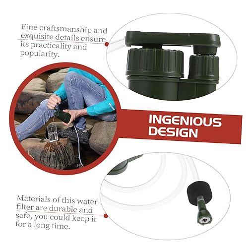 Miniatura 9 de Bomba de filtro de agua portátil de emergencia al aire libre purificador de agua para acampar senderismo y ligero fácil de usar
