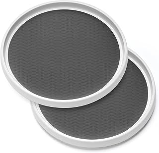 Bukela 2 Pack 12-Inch Non-Skid Lazy Susan Organizers Turntable Rack for Pantry Organization and Storage Kitchen Fridge Cabinets Bathroom Makeup Vanity Countertop Under Sink Organizing, Spice Rack
