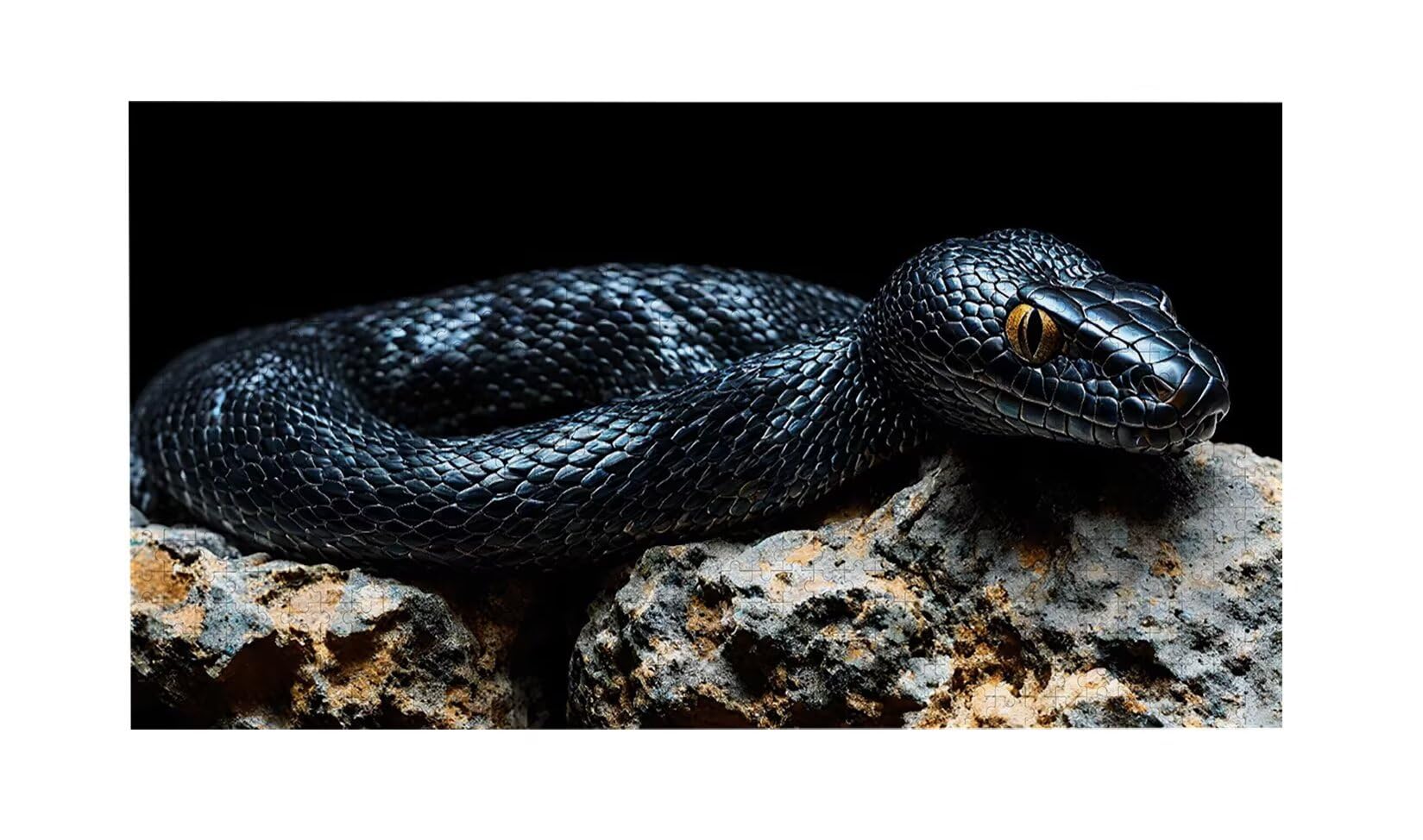 Puzzle para Adultos 1692 Piezas, Serpiente negra Puzzle, Difícil, Desafiante, Rompecabezas Encajan Perfectamente, Letras en la Parte Posterior, sin Polvo, Regalo para Personas Mayores (179x31cm) v-352