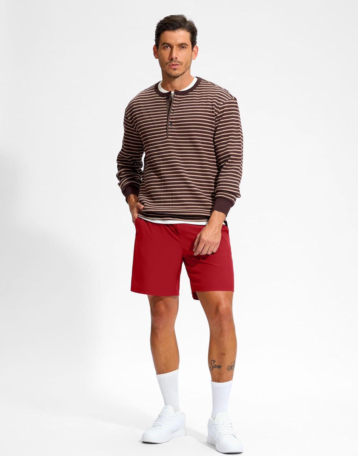 Soothfeel Men's Athletic Workout Shorts with Zipper Pocket 5"/7" Running Gym Shorts for Men Lightweight Quick Dry Tennis - Image 3