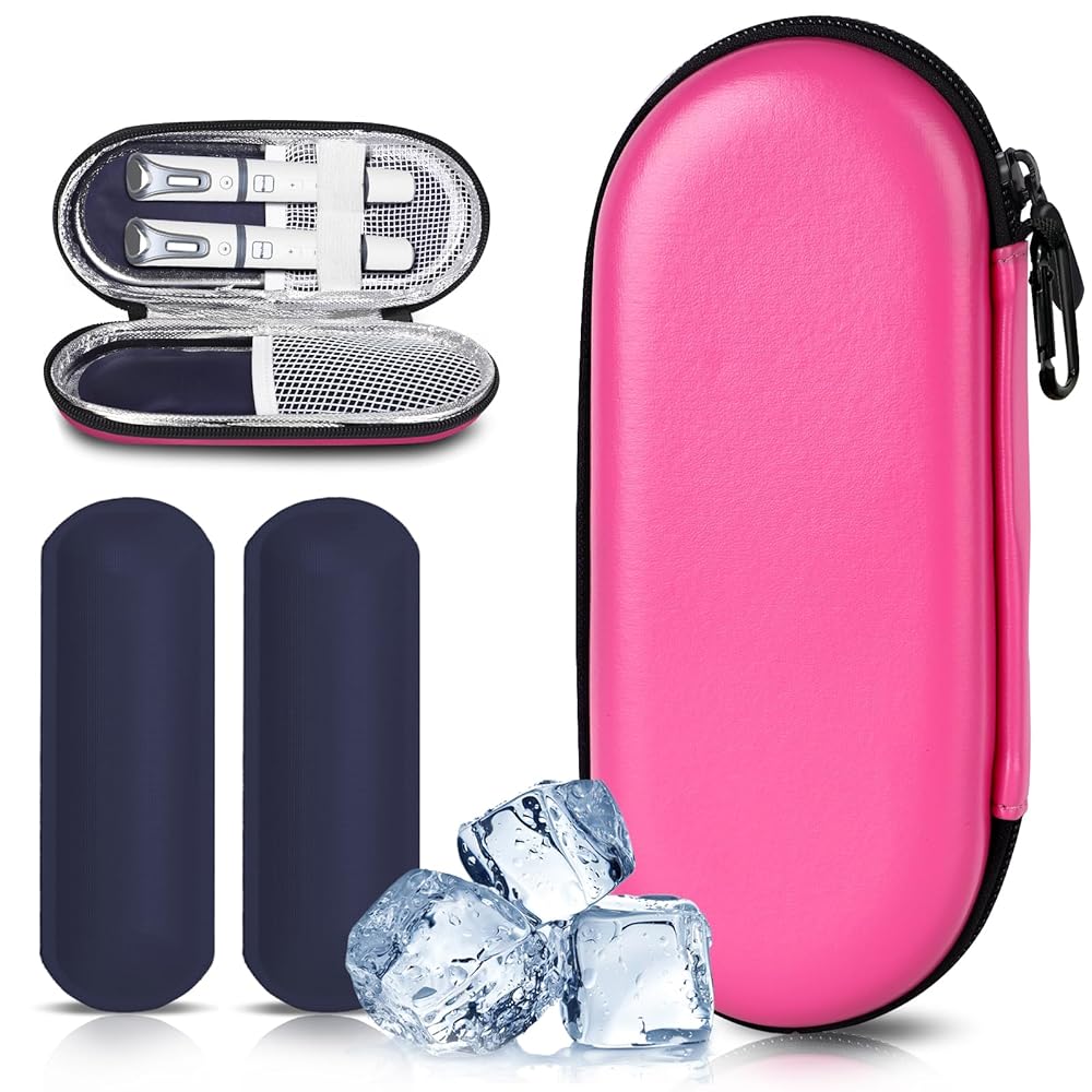MOSLA Insulin Cooler Travel Case for Diabetic Organize Medication Insulated Cooling Bag with 2 Ice Packs for Insulin Pens and Other Diabetic Supplies