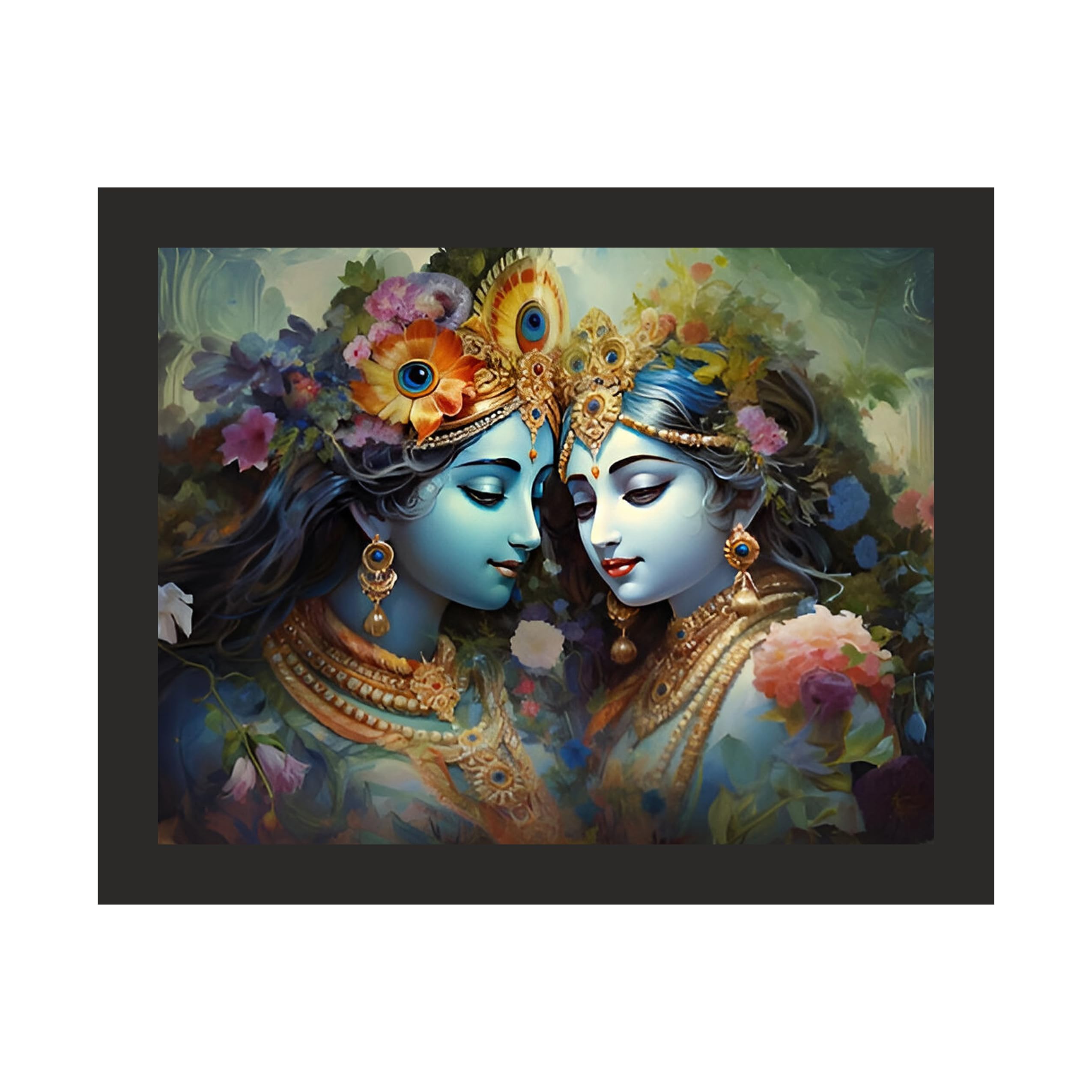 Serene Radha Krishna Art - 15x12