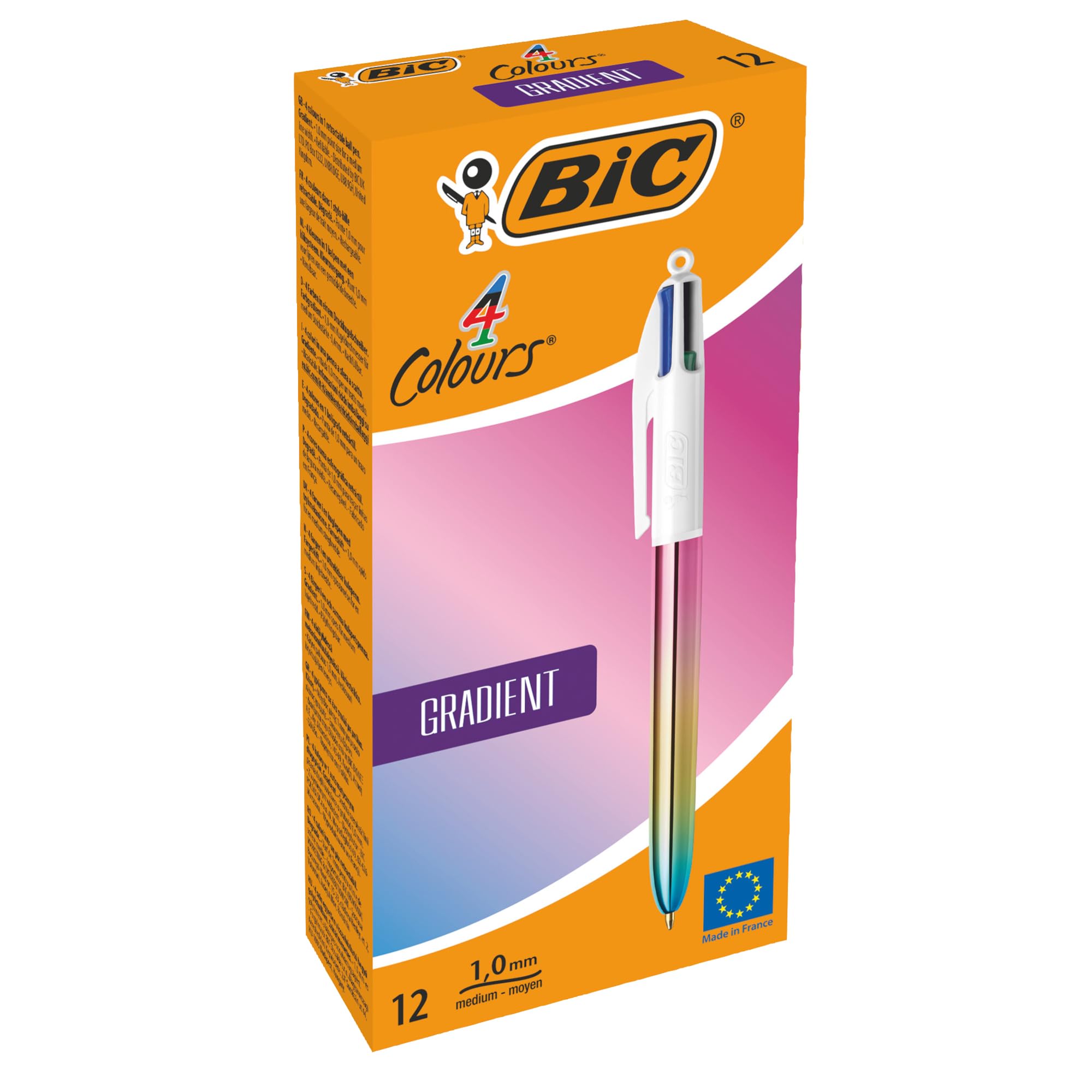 BIC Bolígrafo Gradient Multicolor con punta fina de precisión de 0,32 mm (12 Piezas) 8