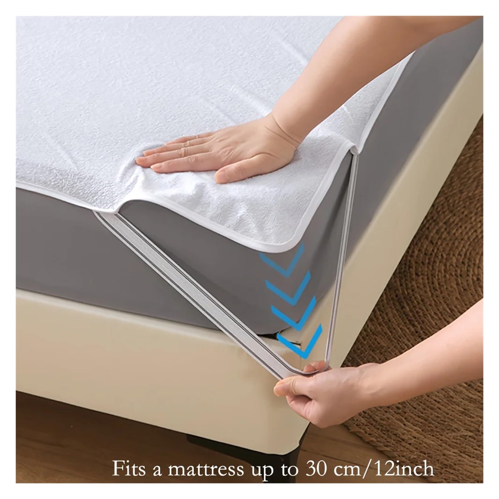 Impermeable Protector Colchon 1 Protector de colchón Impermeable, Funda de colchón de Tela de Rizo de Punto, sin Funda de Almohada, Protector de colchón Suave y Transpirable.(Queen-60x80in)