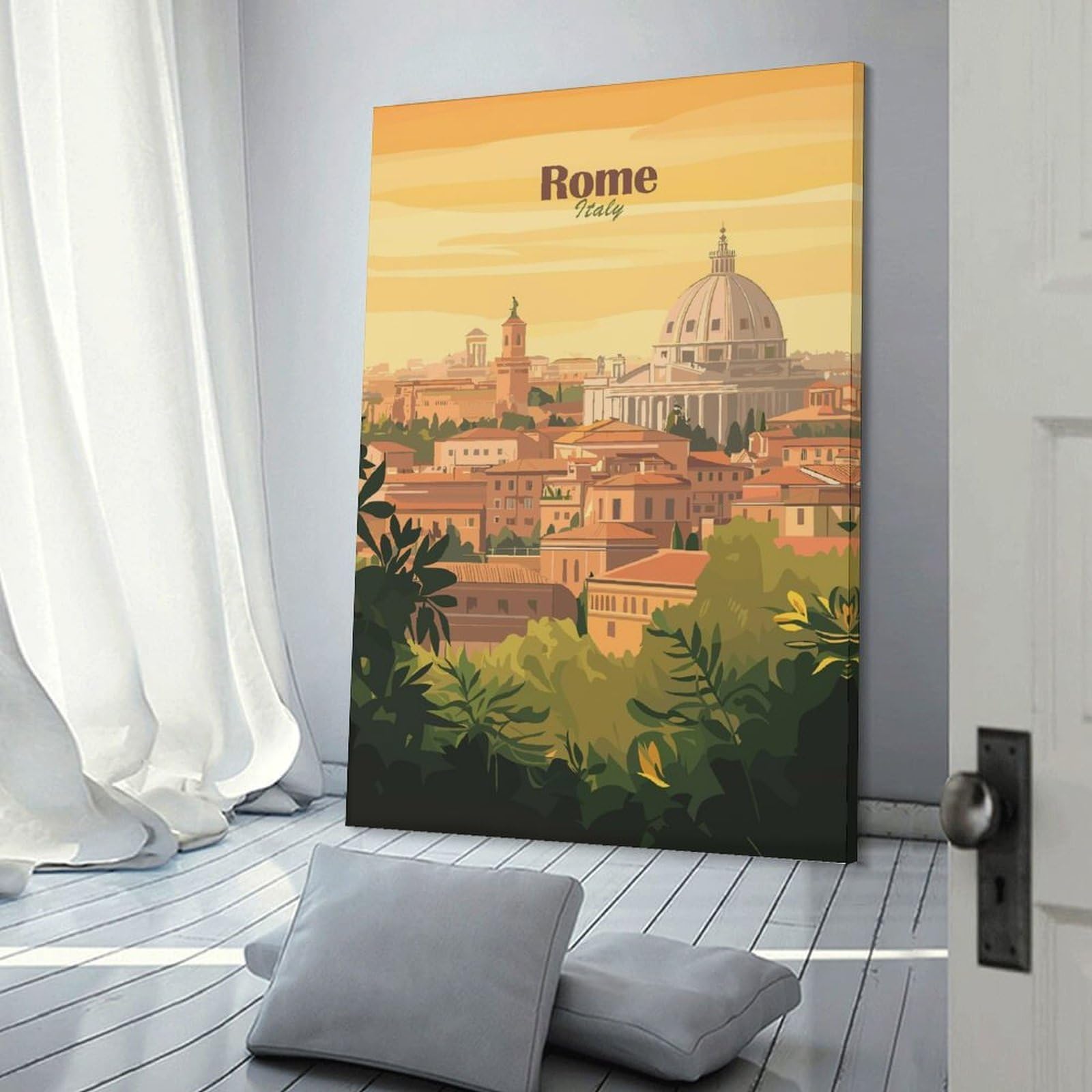 Junmoney Rome Cityscape(2) Wall Art Print 20x30inch(50x75cm), for Lounge, Study, Hallway Or Flat Walls, Decorative Artwork with Broad Appeal