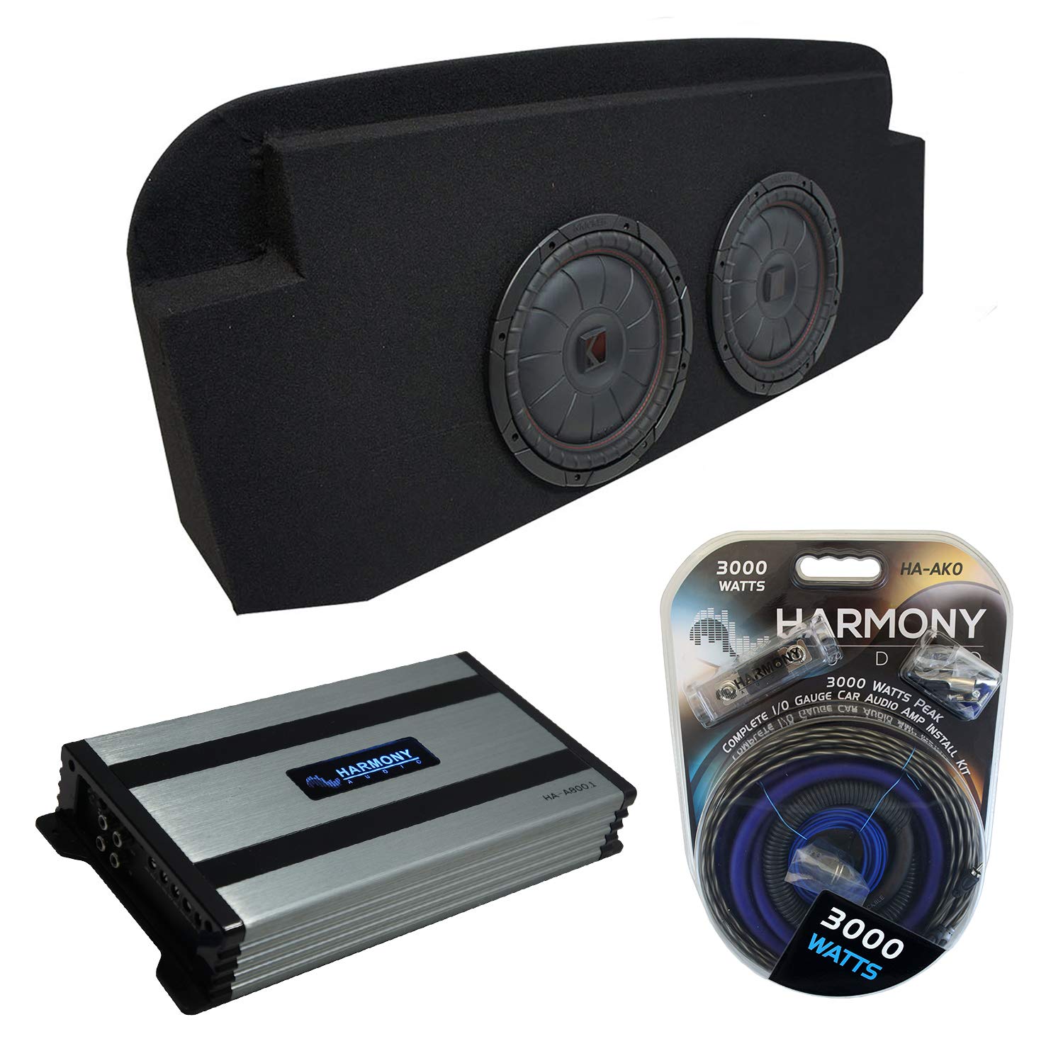 Harmony Audio Compatible with 2002-2013 Cadillac Escalade EXT Kicker Bundle CompVT CVT10 Dual 10