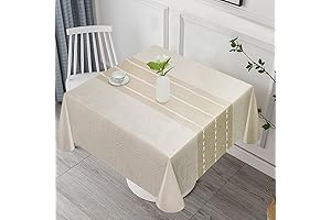 Vonabem 100% Waterproof Square Plastic Tablecloth