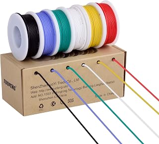 TUOFENG 18 AWG Silicone Wire Kit - Flexible Tinned Copper Stranded Wire, 6 Colors 13.2ft/4m Each for Automotive, RC, DIY Electronics