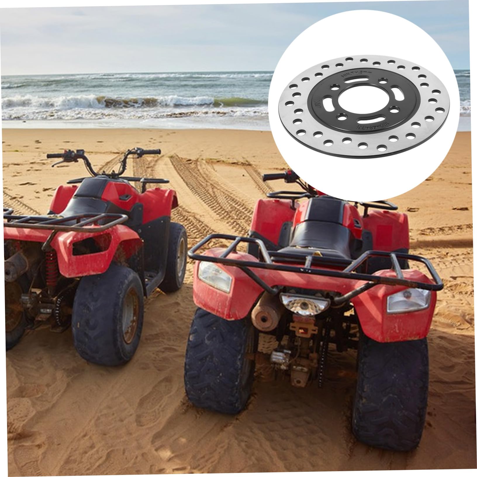 Disco Freno Posteriore per Atv Pit Bike Utv Go Kart Ricambio Resistente e Leggero per Guida Sicura e Facile Installazione