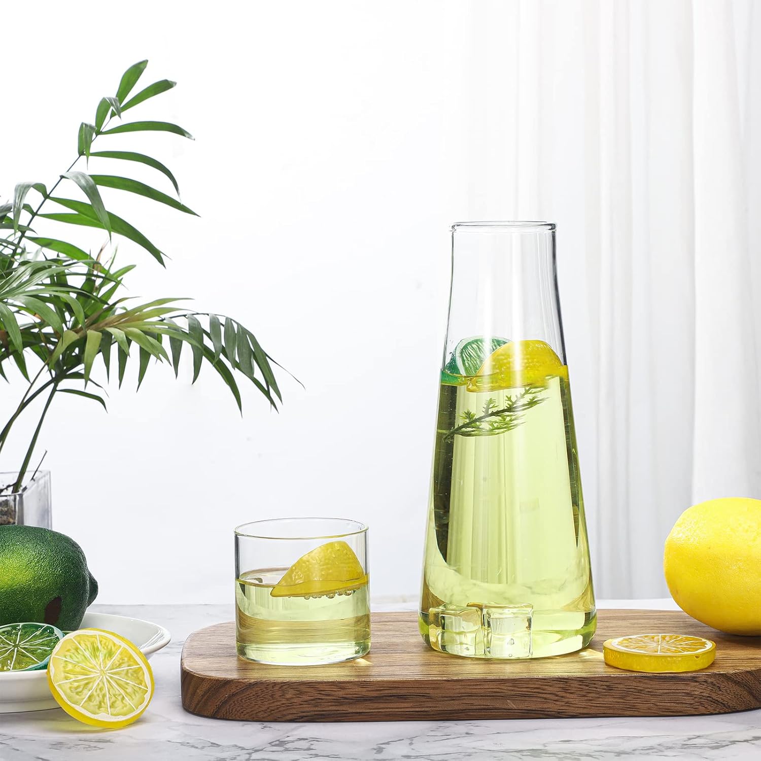 Clear Bedside Water Carafe Set 17.5 oz Night Water Carafe with Glass Bedside Carafe with Cup Nightstand Water Carafe Water Pitcher Carafe Mouthwash Decanter with Tumbler for Bedroom Table (1 Pack) - Image 5