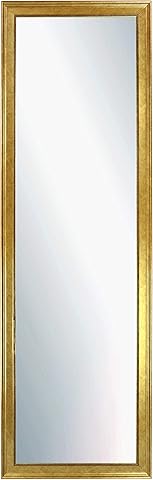 CHELY INTERMARKET MOD155 Espejo De Pared Cuerpo Entero Dorado Clásico Decorativo Vertical Horizontal 35x140cm para Dormitorio Salón Oficina Marco Madera Estilo Elegante Fabricado En España