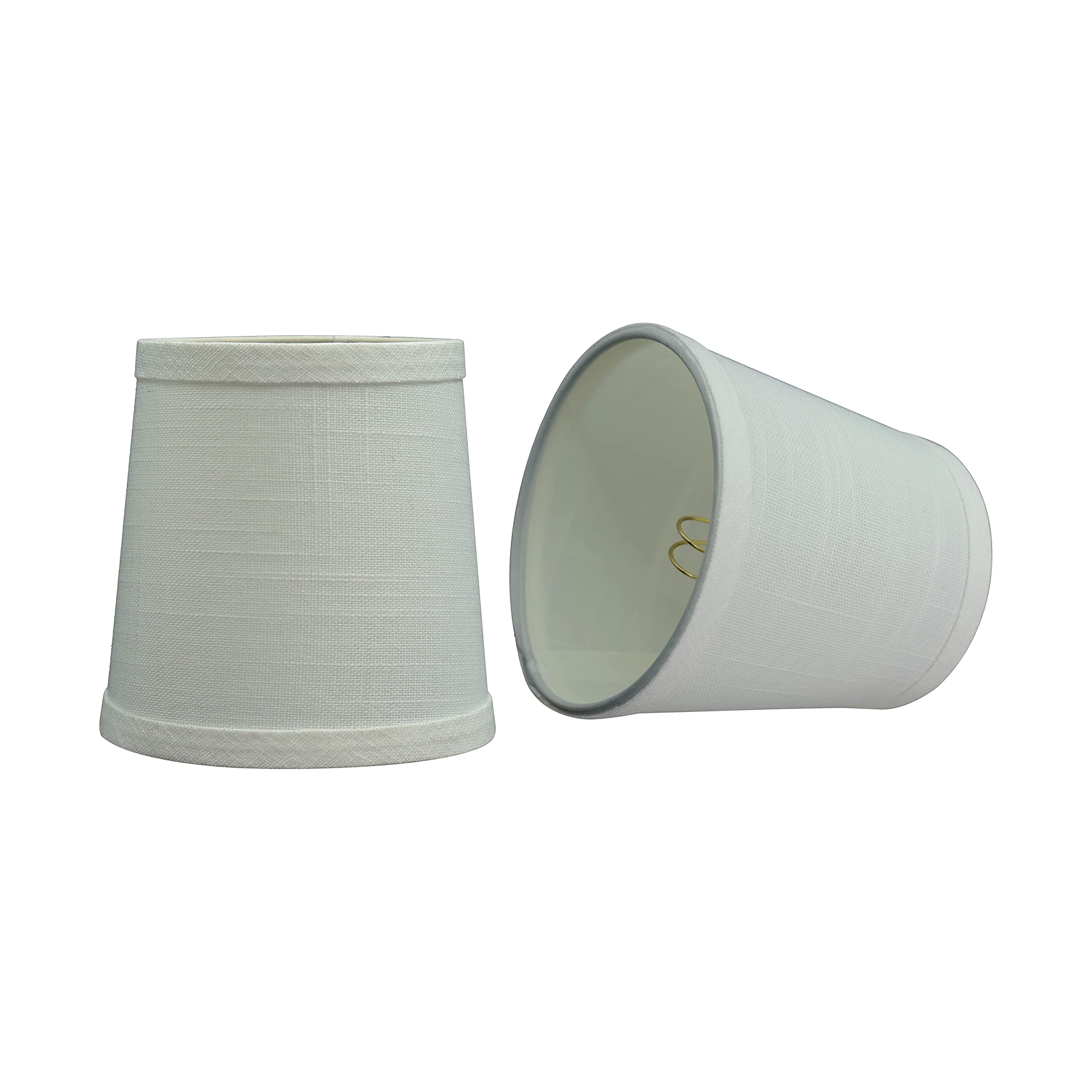 Aspen Creative 32834-2A Small Hardback Empire Shape Chandelier Clip-On Lamp Shade, Off White, 4" Top x 5" Bottom x 5" Slant, 2 Pack