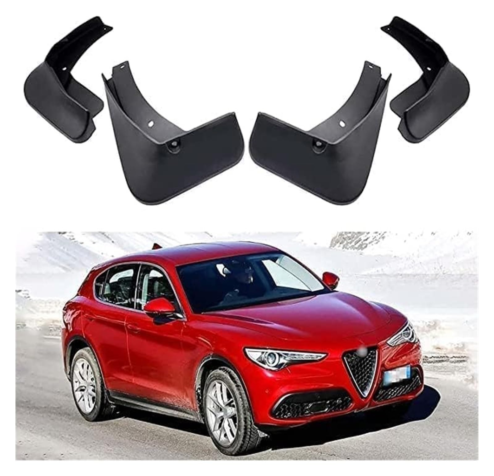 Per Alfa Per Romeo Per Stelvio 2017-2022 Paraspruzzi In Gomma Anteriori Posteriori Parafanghi Pneumatici Protezioni Passaruota 4 Pezzi Parafanghi Anteriori E Posteriori