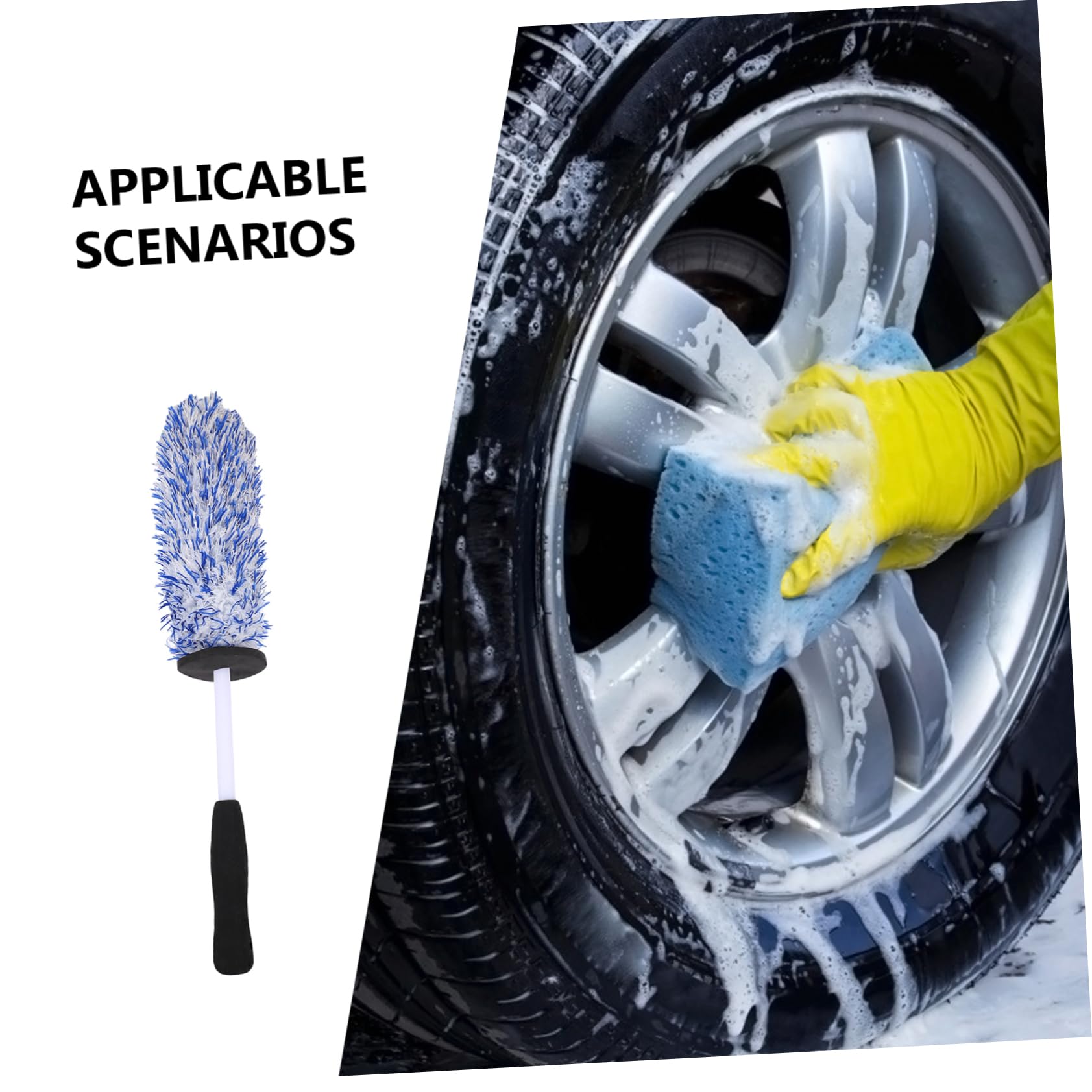 Cabilock 3 Pezzi Spazzola per Pulizia Cerchioni Auto Strumento Pulizia per Ruote Spazzole per Detailing Auto Materiale Facile da Usare e Riutilizzabile