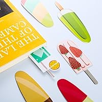 Vista 4 de Blulu 60 Pieces Summer Bookmarks Cold Drink Theme Cute Colorful Dessert Bookmarks for Students Kids Adults Reading(Color 1)