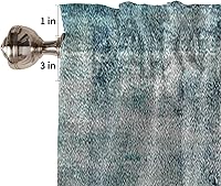 Vista 5 de Cenefas de cocina turquesa con arte abstracto para ventanas, tratamiento de ventana de granja, cenefas con bolsillo para barra, cenefa de cortina